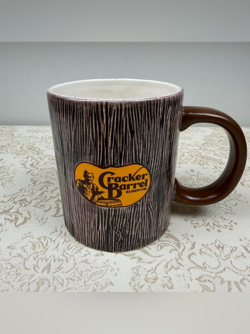 Cracker Barrel Brown Oversized Barrel Stoneware Mug